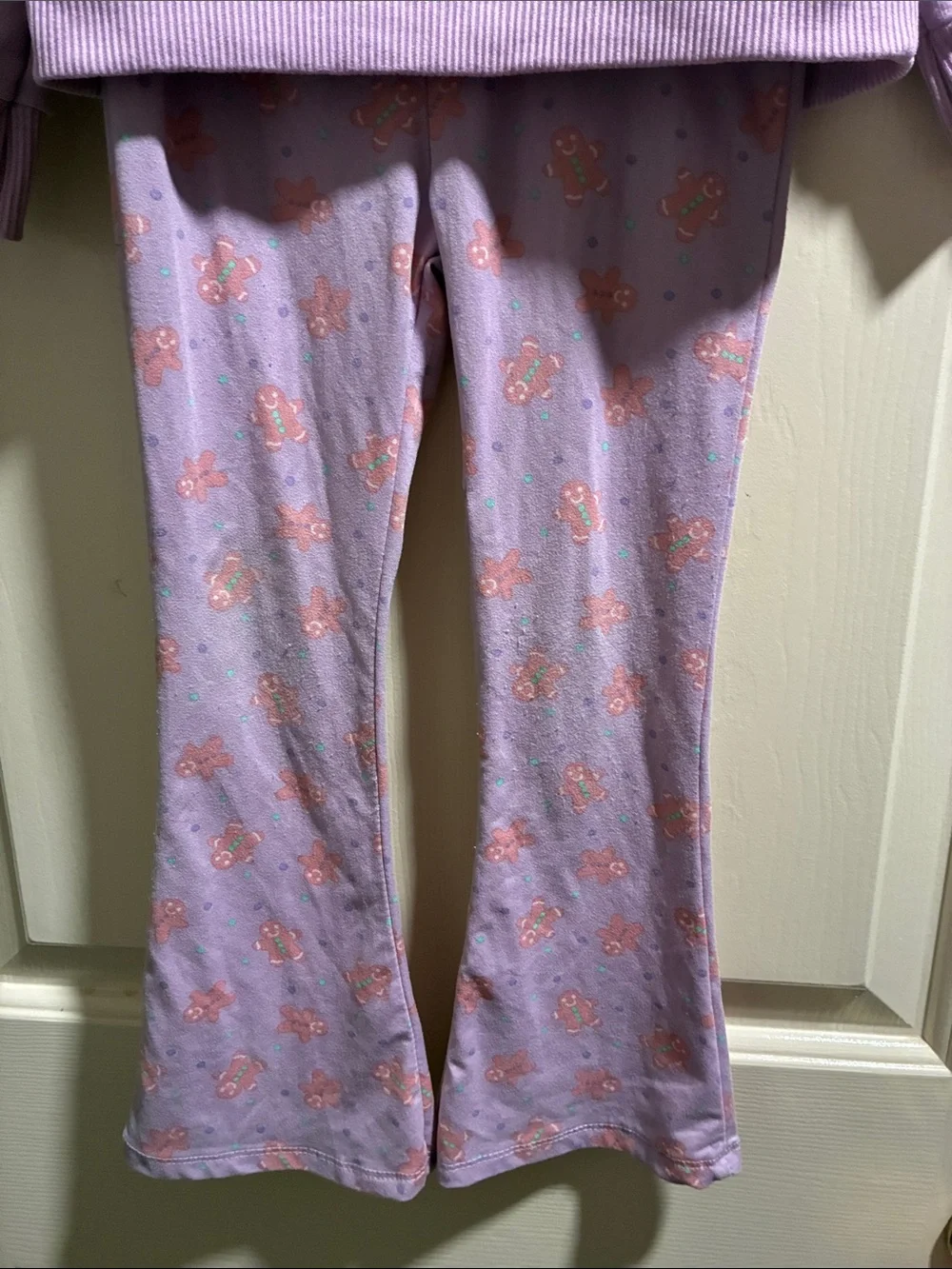 Girls' Lavender Holiday Gingerbread Pajama Set